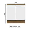 Ver imagem 3 de Balcão Armário de Cozinha 80 cm 2 Portas Rustic/Branco Glamy Madesa