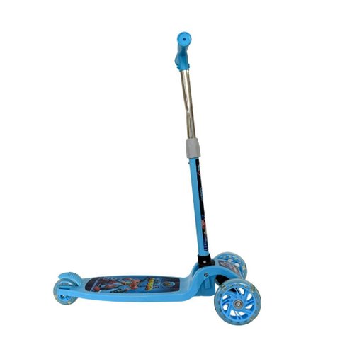 Patinete Infantil 3 Rodas com Led Dobrável e Altura Ajustável – para Crianças de 2 a 8 Anos - Azul
