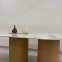 Ver imagem 7 de Mesa de Jantar Oásis Orgânica Cilíndrica Calacata Gold 244x137 Cm