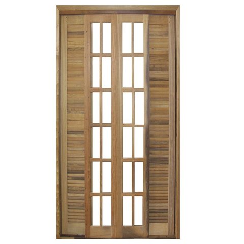 Porta Balcão de Correr de Madeira Itaúba Veneziana Reto Bat.14 Cm- 2.15 (a) X 2.40 (l)