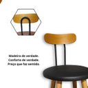 Ver mais imagens de Kit 2 Cadeira de Jantar Pé Palito Madeira Eucalipto Estofada Encosto Resistente Custo Beneficio