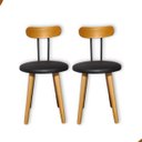 Ver imagem 1 de Kit 2 Cadeira de Jantar Pé Palito Madeira Eucalipto Estofada Encosto Resistente Custo Beneficio