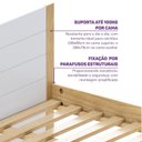 Ver mais imagens de Bicama Infantil Casinha com LED e Janela New Garden Casatema MadeiraOriginals Marrom/Branco