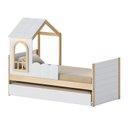Ver imagem 3 de Bicama Infantil Casinha com LED e Janela New Garden Casatema MadeiraOriginals Marrom/Branco