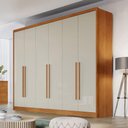 Ver imagem 4 de Guarda Roupa Casal New Messina 6 Portas 4 Gavetas Cinamomo Fendi - Novo Horizonte