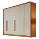 Ver imagem 1 de Guarda Roupa Casal New Messina 6 Portas 4 Gavetas Cinamomo Fendi - Novo Horizonte