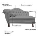 Ver imagem 4 de Recamier Divã Sofá 120cm Recepção Sala Larissa Suede:cinza/liso