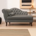 Ver imagem 1 de Recamier Divã Sofá 120cm Recepção Sala Larissa Suede:cinza/liso