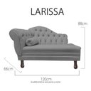 Ver imagem 5 de Recamier Divã Sofá 120cm Recepção Sala Larissa Suede:cinza/liso