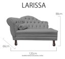 Ver imagem 5 de Recamier Divã Sofá 120cm Recepção Sala Larissa Suede:cinza/liso