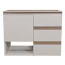 Ver imagem 3 de Balcão Móvel Mdf Armário de Banheiro 60cm S/ Tampo C/ Nicho Direito com Fundo