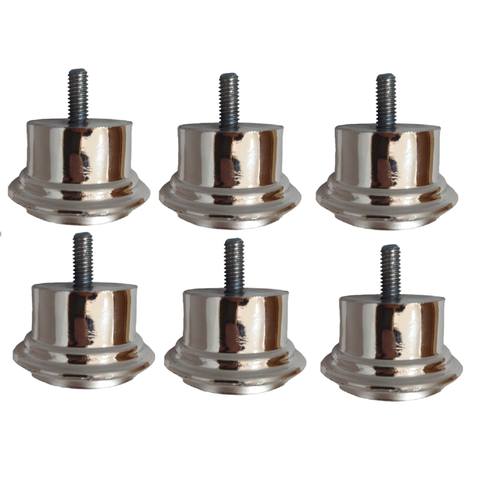 Pé para Sofá 3,3cm Metalizado Redondo Kit 6 Unidades