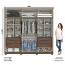 Ver imagem 4 de Guarda-Roupa 6 Portas Henn Verona D311-130 6 Gavetas Castanho HP SE