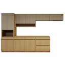 Ver imagem 2 de Cozinha Completa Modulada 6 Peças 11 Portas 5 Gavetas com Rodapé 100% MDF Simone Mendes Marrom/Carvalho/Greige