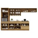 Ver imagem 4 de Cozinha Completa Modulada 6 Peças 11 Portas 5 Gavetas com Rodapé 100% MDF Simone Mendes Marrom/Carvalho/Greige