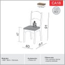 Ver imagem 2 de Cadeira Estofada em MDF - Assento Bege Rústico