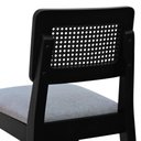 Ver imagem 4 de Banqueta Gabi Madeira Maciça Encosto C- Telinha C- 68cm Altura - Preto Assento Estofado Linho Cinza