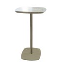 Ver imagem 1 de Mesa de Apoio Safira Baixa Tampo Marmore Travertino com Base Aco Champagne 55 - 72665