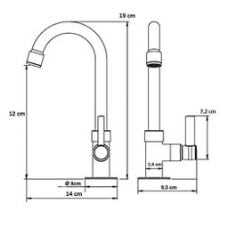 Torneira Lavatório Banheiro B. M. Metal Light 1195 C-65 ¼ Volta - 5
