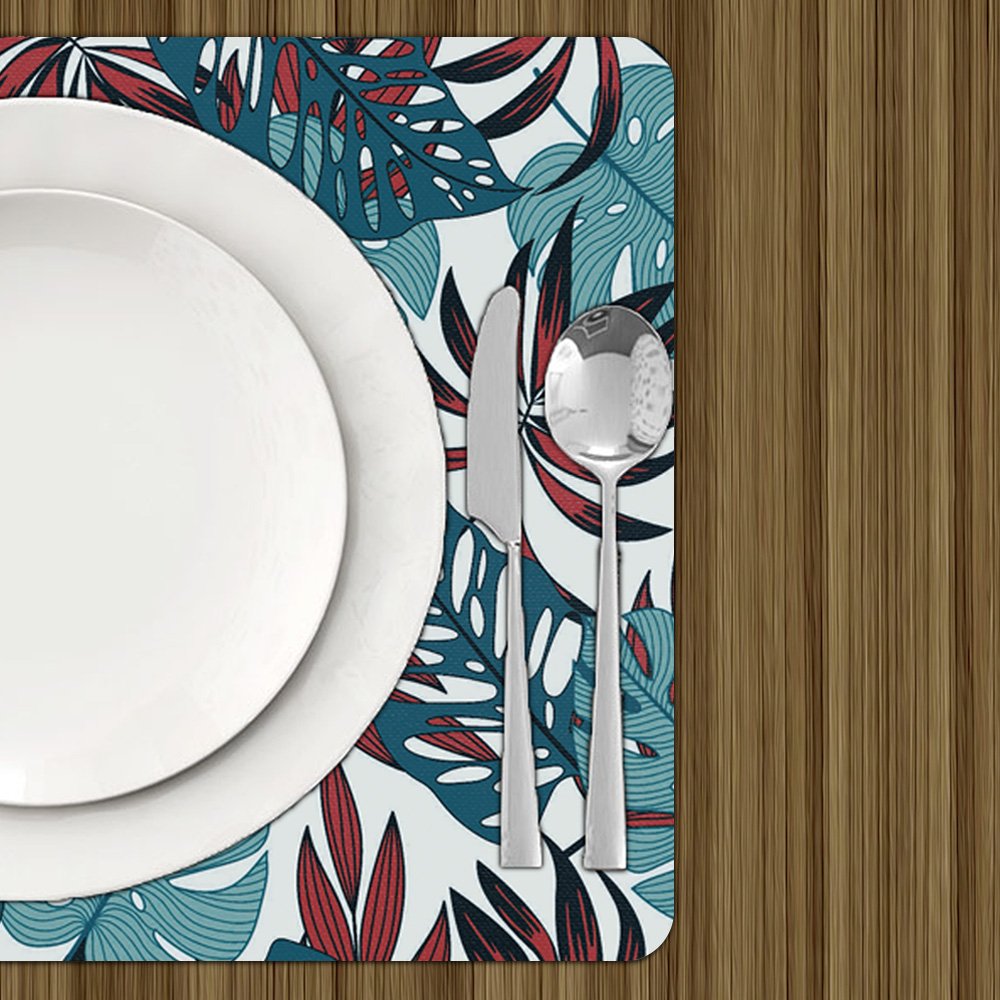 6 Jogo Americano Folhas 2 Impermeável 29 X 44cm - Id Decor Jogo Americano de Mesa - 3