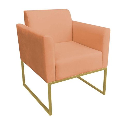 Poltrona Marisa Base Industrial Suede Espuma D-23 Terracota D'Rossi