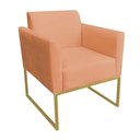 Ver imagem 1 de Poltrona Marisa Base Industrial Suede Espuma D-23 Terracota D'Rossi