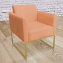 Ver imagem 2 de Poltrona Marisa Base Industrial Suede Espuma D-23 Terracota D'Rossi