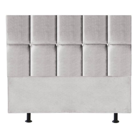 Cabeceira Cama Box King Estofada Poliana 195 Cm Suede:cinza Claro