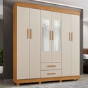 Ver imagem 2 de Guarda Roupa Leblon 6 Portas 2 Gavetas 7 Prateleiras Cinamomo Off
