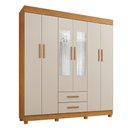 Ver imagem 1 de Guarda Roupa Leblon 6 Portas 2 Gavetas 7 Prateleiras Cinamomo Off