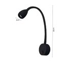 Ver imagem 3 de Arandela de Parede Led Bett Articulado 3000k 3w Bivolt 33cm Policarbonato Preto - Nordecor 2053