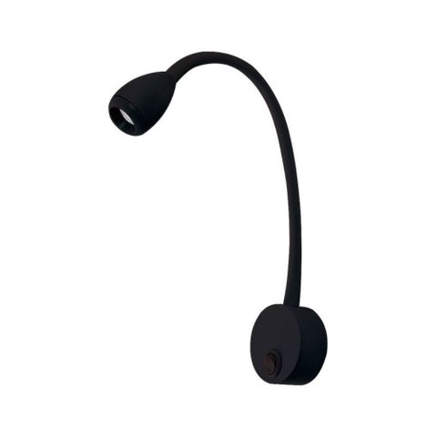 Arandela de Parede Led Bett Articulado 3000k 3w Bivolt 33cm Policarbonato Preto - Nordecor 2053