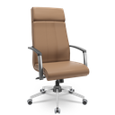 Ver imagem 1 de Cadeira Presidente Suprema Plaxmetal Base Cromada Mecanismo Relax em Vinil Caramelo