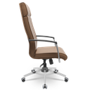 Ver imagem 2 de Cadeira Presidente Suprema Plaxmetal Base Cromada Mecanismo Relax em Vinil Caramelo