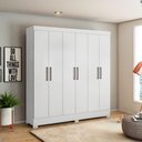 Ver imagem 2 de Conjunto de Guarda Roupa e Cômoda Genova 8 Portas 7 Gavetas Branco Demóbile