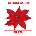 Ver imagem 3 de Flores Artificial Camurça Enfeite Árvore Natal 30cm Kit 2pçs