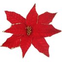 Ver imagem 1 de Flores Artificial Camurça Enfeite Árvore Natal 30cm Kit 2pçs