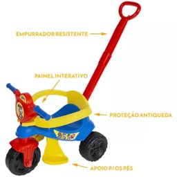 Carrinho de Passeio com Pedal Infantil Kemotoca Baby Dog Azul - 2