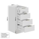 Ver imagem 3 de Balcão 4 Gavetas 40cm sem Tampo com Rodapé Ipanema CabeCasa MadeiraOriginals Branco