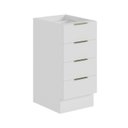 Ver imagem 2 de Balcão 4 Gavetas 40cm sem Tampo com Rodapé Ipanema CabeCasa MadeiraOriginals Branco
