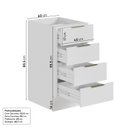 Ver imagem 3 de Balcão 4 Gavetas 40cm sem Tampo com Rodapé Ipanema CabeCasa MadeiraOriginals Branco