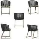 Ver imagem 5 de Mesa com 4 Cadeiras de Jantar Roma 100cm e Noronha em Aluminío Fendi Corda Nautica Estofado 5 Trama