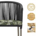 Ver imagem 3 de Mesa com 4 Cadeiras de Jantar Roma 100cm e Noronha em Aluminío Fendi Corda Nautica Estofado 5 Trama