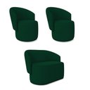 Ver imagem 1 de Namoradeira e 2 Poltronas Orgânica para Sala Malu Bouclê Verde M11 - D’Rossi