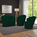 Ver imagem 2 de Namoradeira e 2 Poltronas Orgânica para Sala Malu Bouclê Verde M11 - D’Rossi