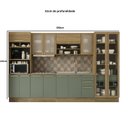 Ver imagem 2 de Armário de Cozinha Modulada Completa Reta 7 Peças 3,50m Botanic Kappesberg - Nogueira/Verde Oliva