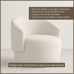 Poltrona Orgânica Oasis Bouclé Premium - Bege - 2