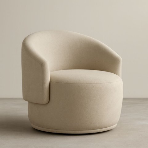 Poltrona Orgânica Oasis Bouclé Premium - Bege