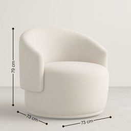 Poltrona Orgânica Oasis Bouclé Premium - Bege - 3