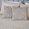 Kit 5 Pçs Peseira Cama King e Almofadas Cheias Grécia Jacquard: Cáqui - 3